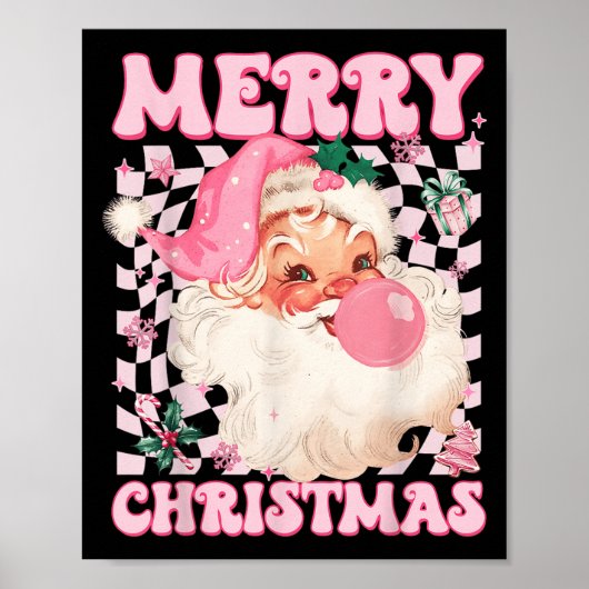 Santa Claus Nk Sungles Blowing Bubble Gum Christma Poster (Voorkant)