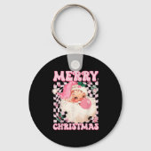 Santa Claus Nk Sungles Blowing Bubble Gum Christma Sleutelhanger (Voorkant)