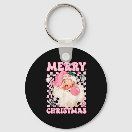 Santa Claus Nk Sungles Blowing Bubble Gum Christma Sleutelhanger (Voorkant)