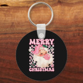 Santa Claus Nk Sungles Blowing Bubble Gum Christma Sleutelhanger (Voorkant)