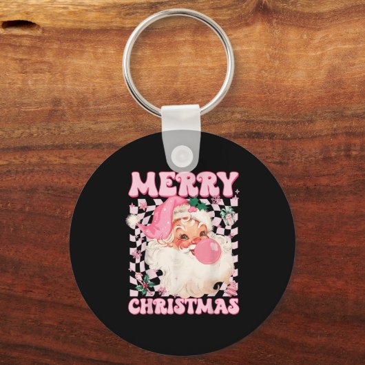 Santa Claus Nk Sungles Blowing Bubble Gum Christma Sleutelhanger (Voorkant)
