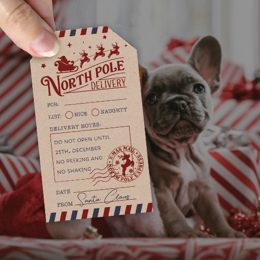 Santa Claus Noordpool Speciale levering Cadeaulabel