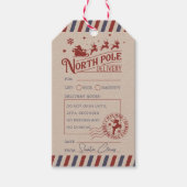 Santa Claus Noordpool Speciale levering Cadeaulabel (Voorkant)