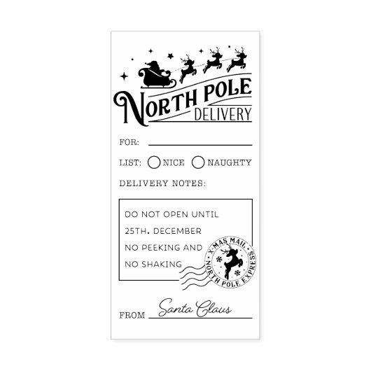  Santa Claus Noordpool Speciale levering Rubberstempel (Afrduk)