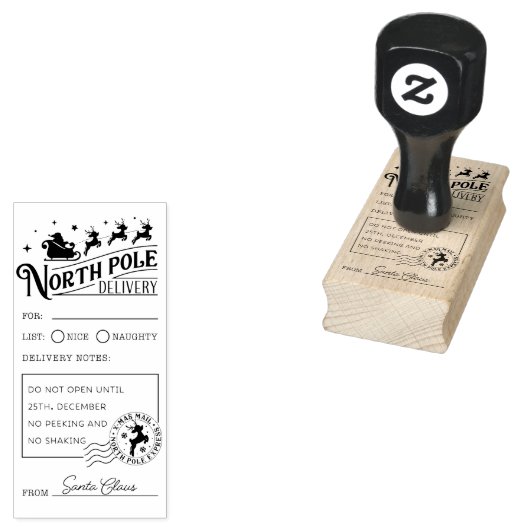  Santa Claus Noordpool Speciale levering Rubberstempel (Gestempeld)