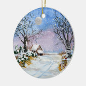 Santa Claus North Pole Keramisch Ornament (Links)
