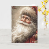 Santa Claus Nostalgic Christmas Folded Kaart (Gele Bloem)