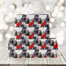 Santa Claus Note in handbedekking aangepaste foto Cadeaupapier