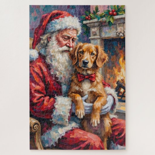 Santa Claus Nova Scotia Duck Tolling Retriever Legpuzzel (Verticaal)