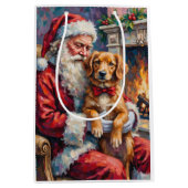 Santa Claus Nova Scotia Duck Tolling Retriever  Medium Cadeauzakje (Voorkant)