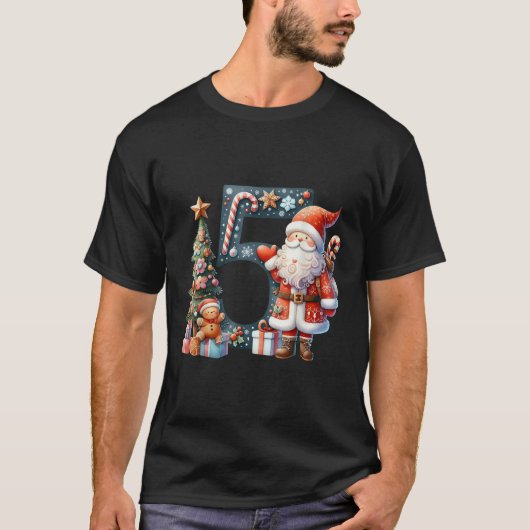 Santa Claus Number 5 Christmas Tree Snow T-shirt (Voorkant)