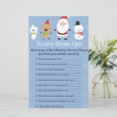 Santa Claus Nursery Rhyme Quiz baby shower game (Staand voorkant)
