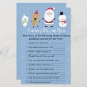 Santa Claus Nursery Rhyme Quiz baby shower game (Voorkant / Achterkant)