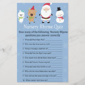 Santa Claus Nursery Rhyme Quiz baby shower game (Voorkant)
