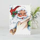 Santa Claus Old Fashioned Feestdagenkaart (Staand voorkant)
