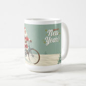  Santa Claus on Bicycle Christmas Mug Koffiemok (Voorkant rechts)