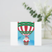 Santa Claus on hot air balloon Feestdagenkaart (Staand voorkant)