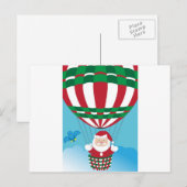 Santa Claus on hot air balloon Feestdagenkaart (Voorkant / Achterkant)