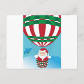 Santa Claus on hot air balloon Feestdagenkaart (Voorkant)