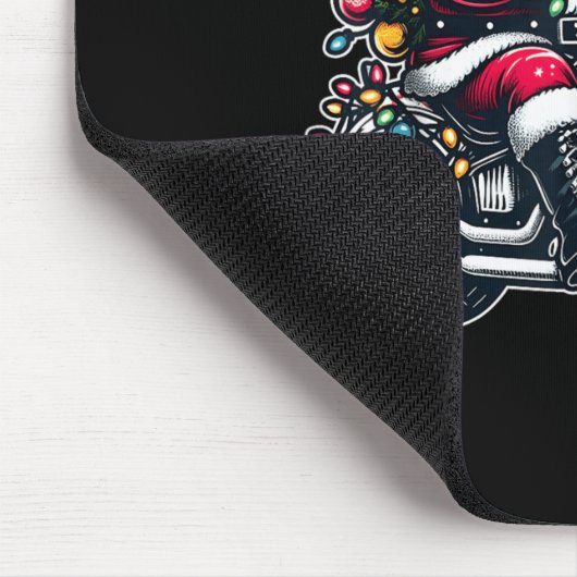 Santa Claus On Motorcycle Funny Biker Christmas Xm Muismat (Hoek)
