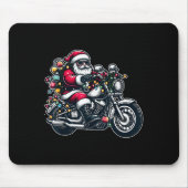 Santa Claus On Motorcycle Funny Biker Christmas Xm Muismat (Voorkant)