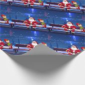 Santa Claus on Park bench Cadeaupapier (Hoek)