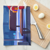 Santa Claus on Park bench Theedoek (Quarter Fold)