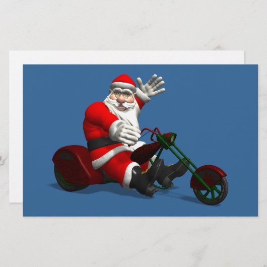 Santa Claus on Trike Briefpapier (Voorkant / Achterkant)