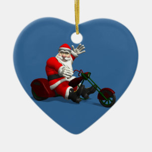 Santa Claus on Trike Keramisch Ornament