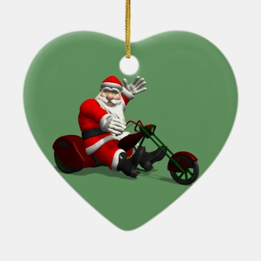 Santa Claus on Trike Keramisch Ornament (Achterkant)