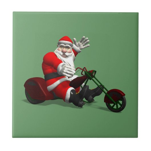 Santa Claus on Trike Tegeltje (Voorkant)