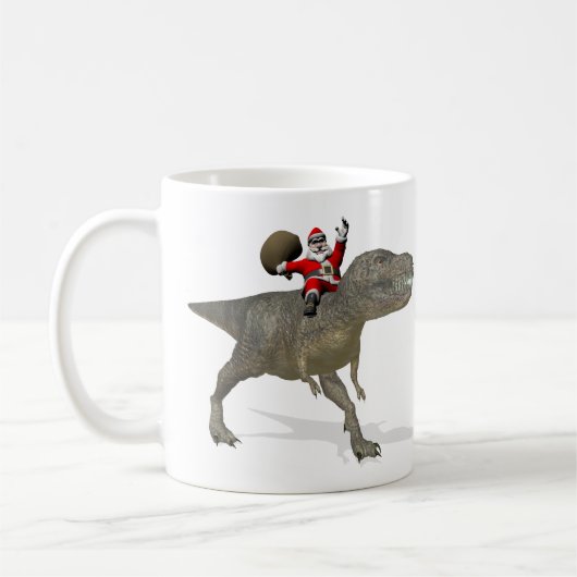 Santa Claus on Tyrannosaurus Rex Koffiemok (Links)