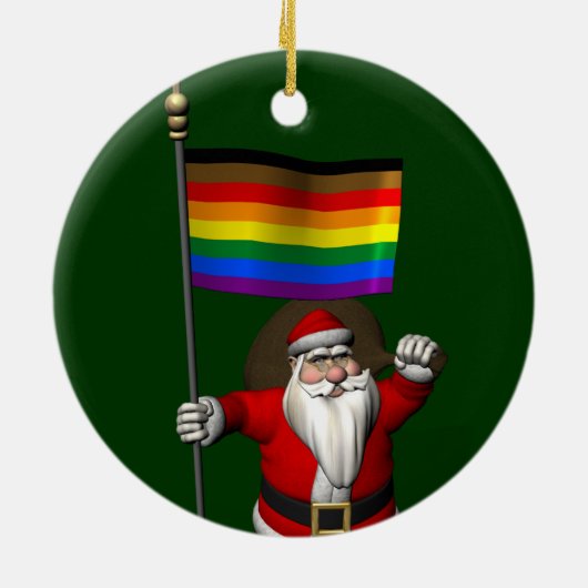 Santa Claus ondersteunt Philly Community Keramisch Ornament (Achterkant)