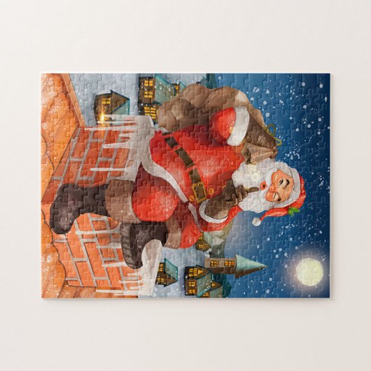 Santa Claus op dak Legpuzzel