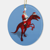 Santa Claus op Dino Keramisch Ornament (Links)