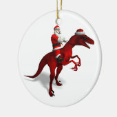 Santa Claus op Dino Keramisch Ornament (Links)