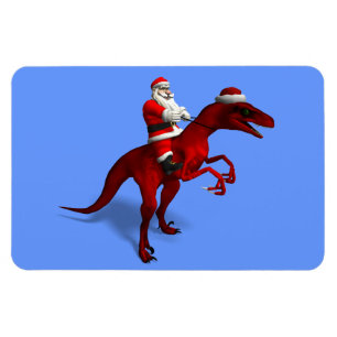 Santa Claus op Dinosaur Magneet