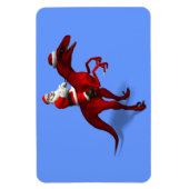 Santa Claus op Dinosaur Magneet (Verticaal)
