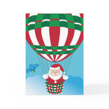 Santa Claus op een luchtballon