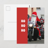 Santa Claus op een motorfiets Ho Ho Ho Ho Briefkaart (Voorkant / Achterkant)