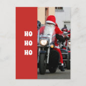 Santa Claus op een motorfiets Ho Ho Ho Ho Briefkaart (Voorkant)
