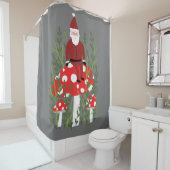Santa Claus op Magical Mushroom CUSTOM Douchegordijn (In situ)