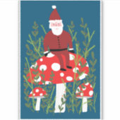 Santa Claus op Magical Mushroom CUSTOM Sticker (Voorkant)