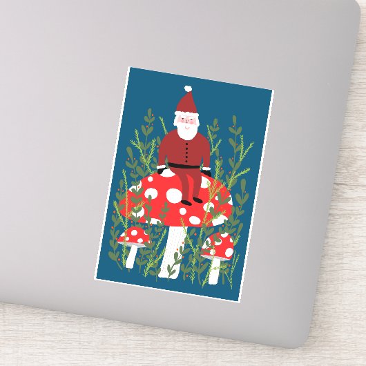 Santa Claus op Magical Mushroom CUSTOM Sticker (Detail)