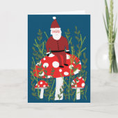 Santa Claus op Magical Mushroom CUSTOM XMAS Kaart (Voorkant)