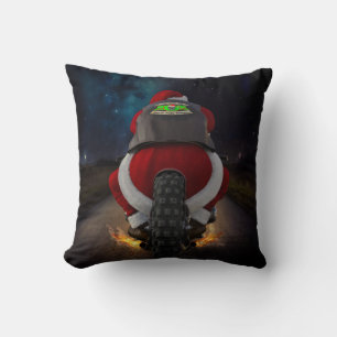 SANTA CLAUS OP MOTORCYCLUS CHRISTMAS PILLOW KUSSEN