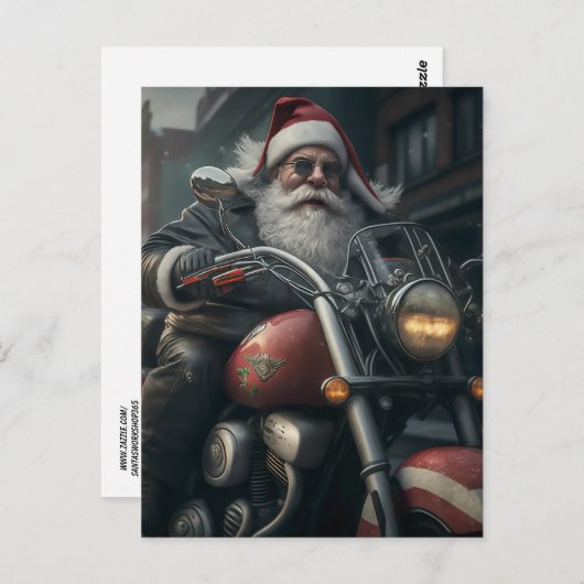 SANTA CLAUS OP MOTORCYCLUSBRIEFKAART BRIEFKAART (Voorkant / Achterkant)