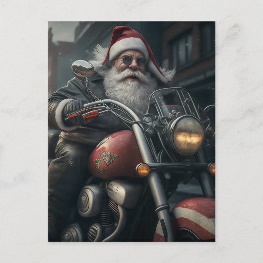 SANTA CLAUS OP MOTORCYCLUSBRIEFKAART BRIEFKAART (Voorkant)
