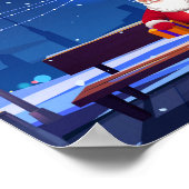 Santa Claus op Park bank Poster (Hoek)