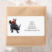 Santa Claus op Rhino Rhinoceros Etiket (Insitu)